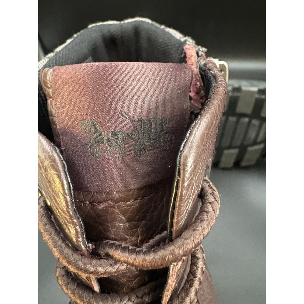 Coach New York Citysole Leather Boots Oxblood Men Size 13 Signature Rare - Picture 8 of 16
